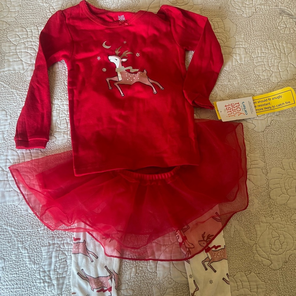 Carters Reindeer Christmas Outfit 3pcs set for girls size 18M holiday festive